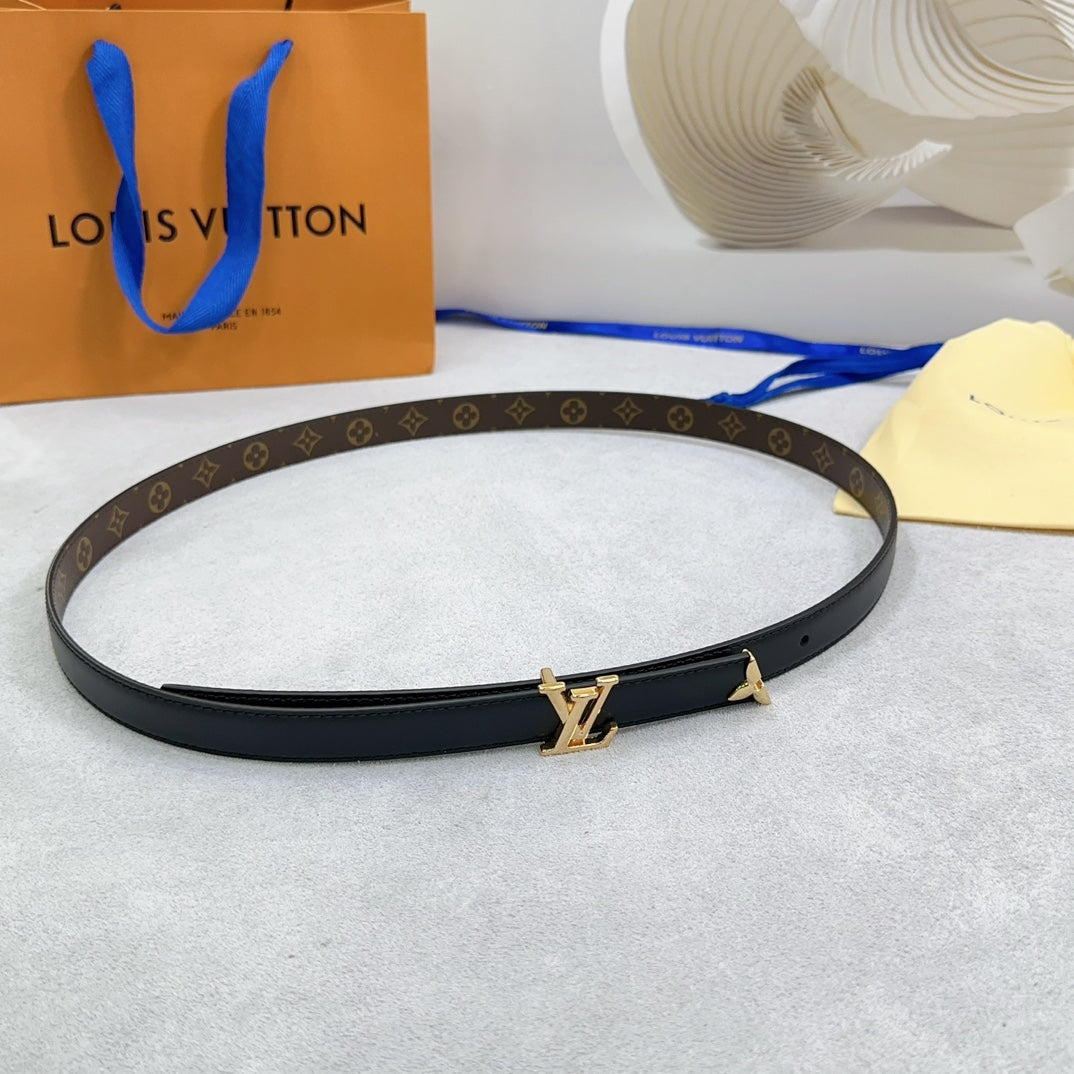 Louis Vuitton Pretty 20mm Reversible Belt Black Calfskin