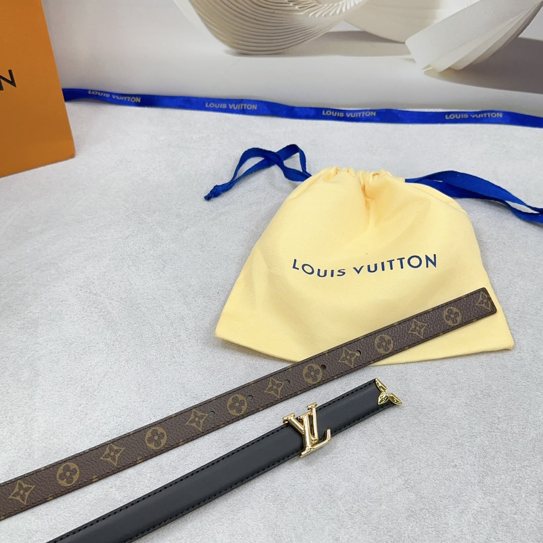 Louis Vuitton Pretty 20mm Reversible Belt Black Calfskin
