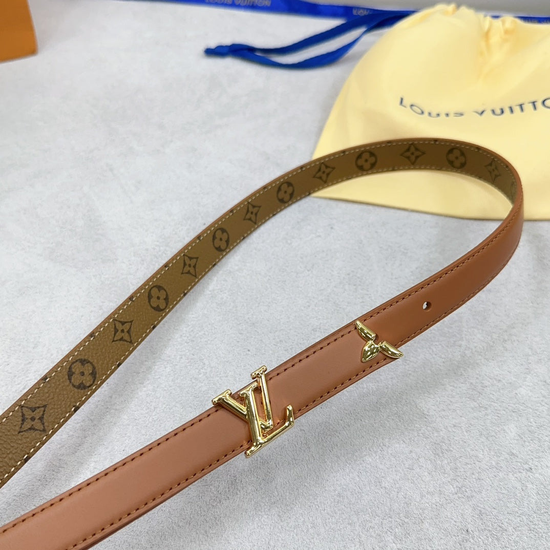 Louis Vuitton Pretty 20mm Reversible Belt Brown Calfskin