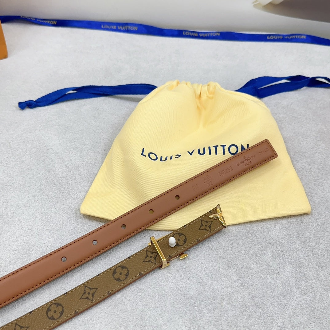 Louis Vuitton Pretty 20mm Reversible Belt Brown Calfskin