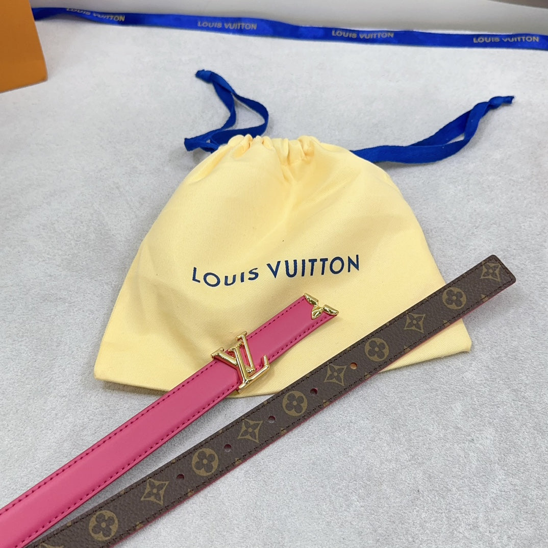 Louis Vuitton Pretty 20mm Reversible Belt Dark Pink Calfskin