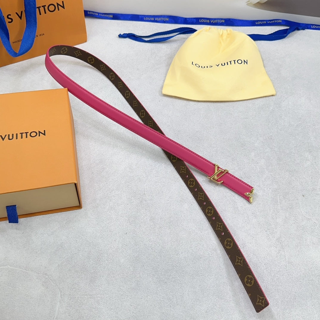 Louis Vuitton Pretty 20mm Reversible Belt Dark Pink Calfskin