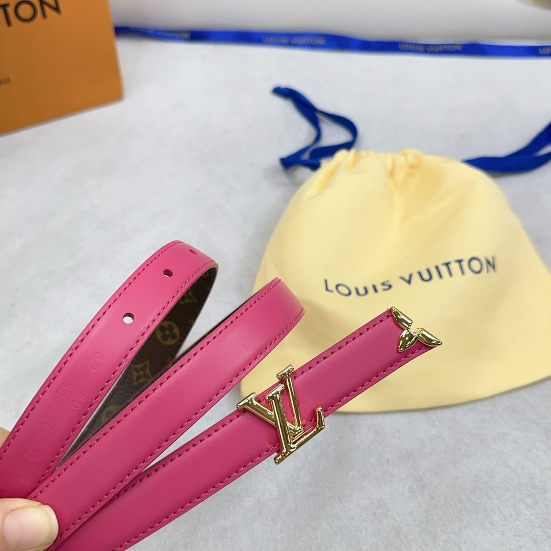 Louis Vuitton Pretty 20mm Reversible Belt Dark Pink Calfskin