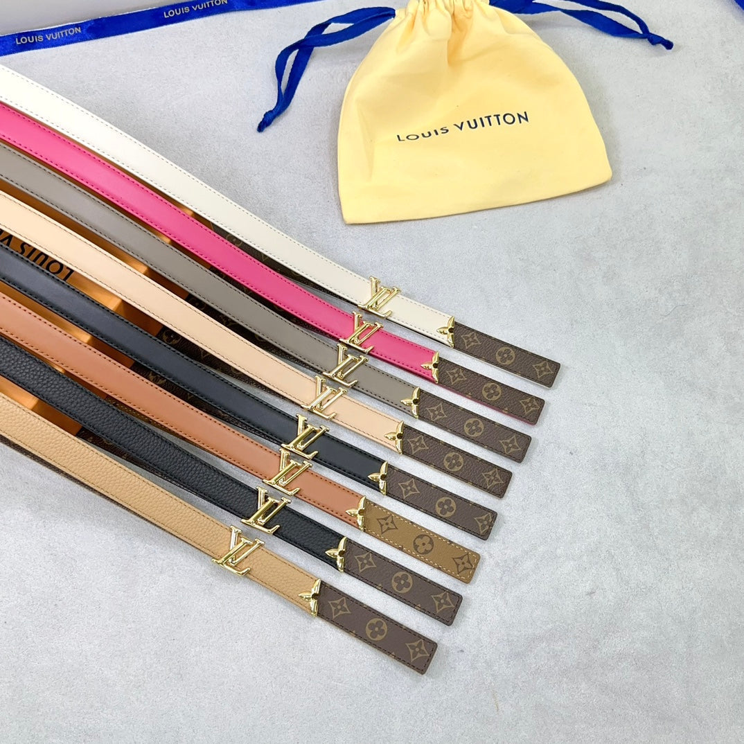 Louis Vuitton Pretty 20mm Reversible Belt Dark Pink Calfskin