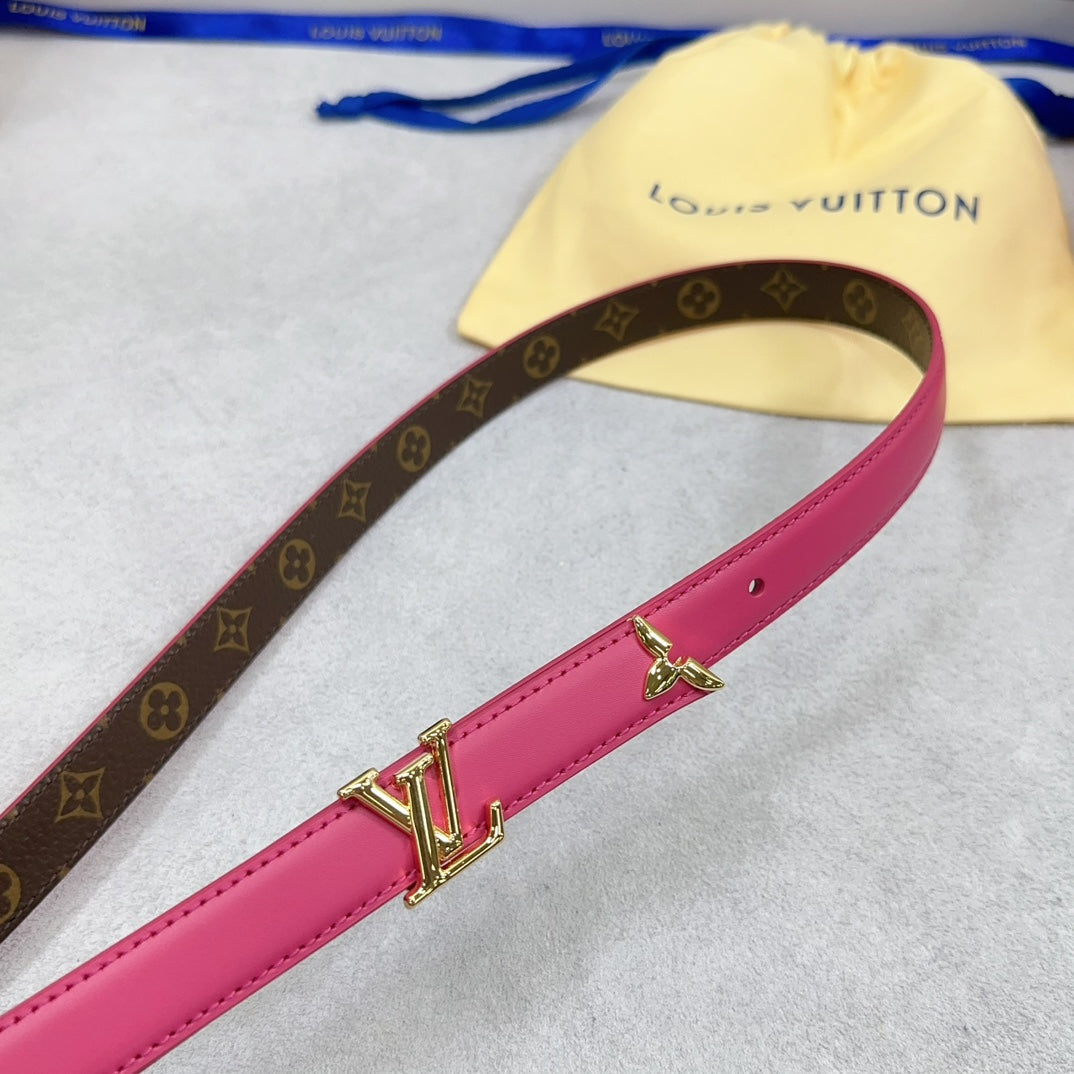 Louis Vuitton Pretty 20mm Reversible Belt Dark Pink Calfskin