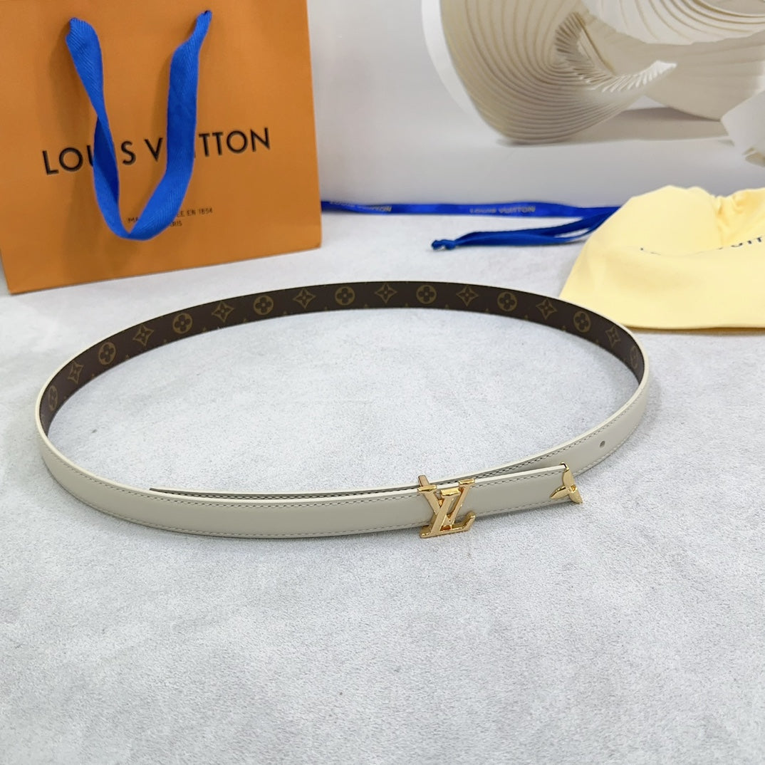 Louis Vuitton Pretty 20mm Reversible Belt Cream Calfskin
