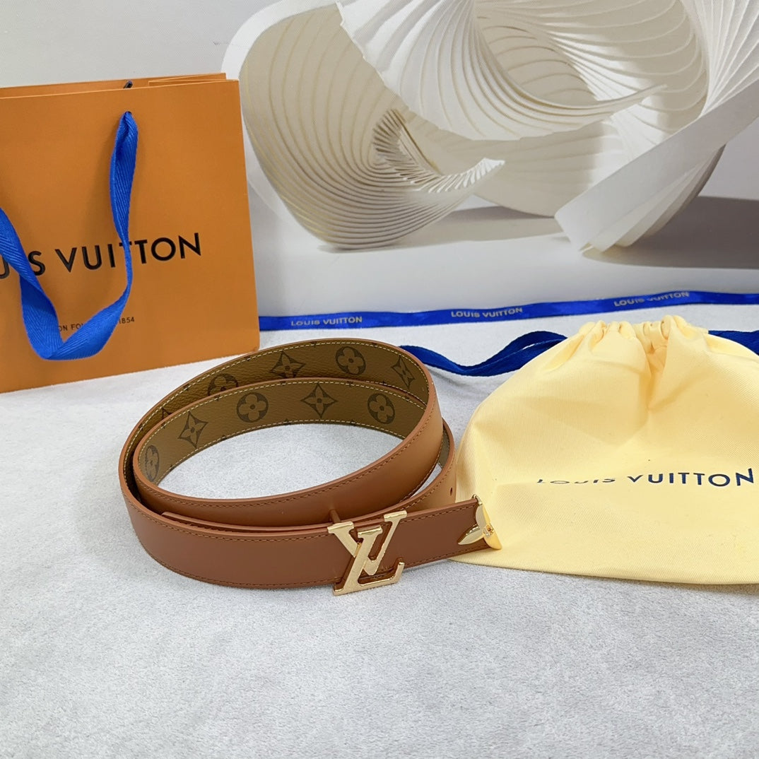 Louis Vuitton Pretty 30mm Reversible Belt Brown Calfskin