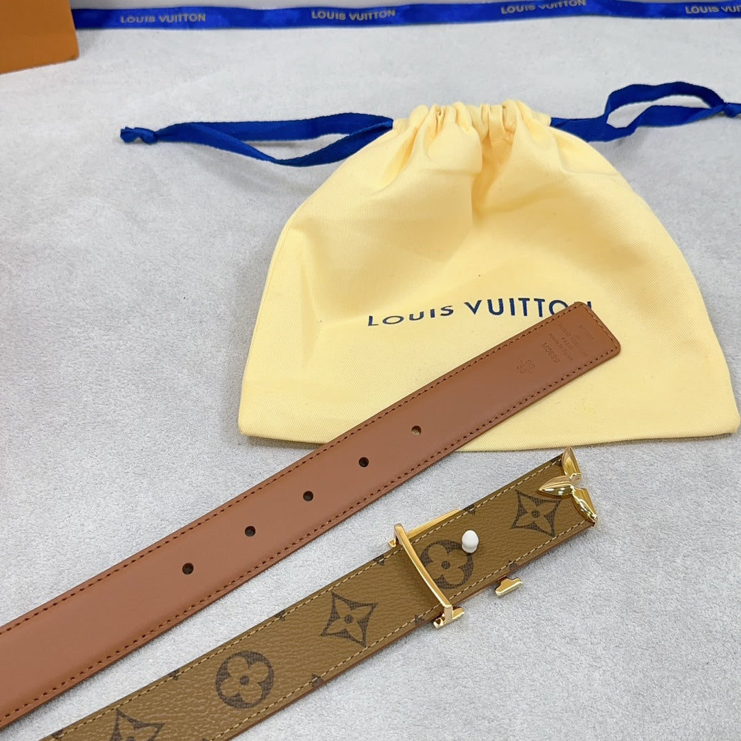 Louis Vuitton Pretty 30mm Reversible Belt Brown Calfskin