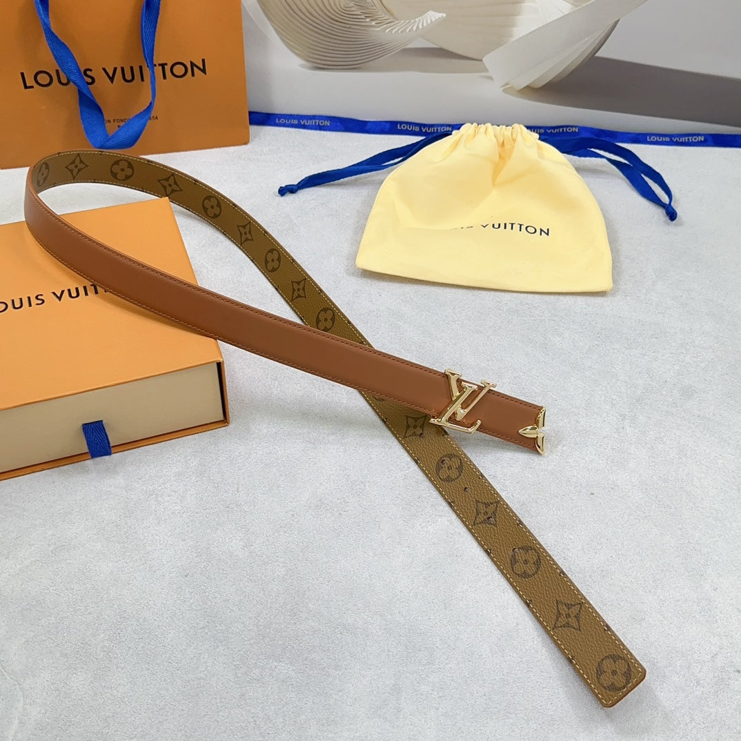 Louis Vuitton Pretty 30mm Reversible Belt Brown Calfskin