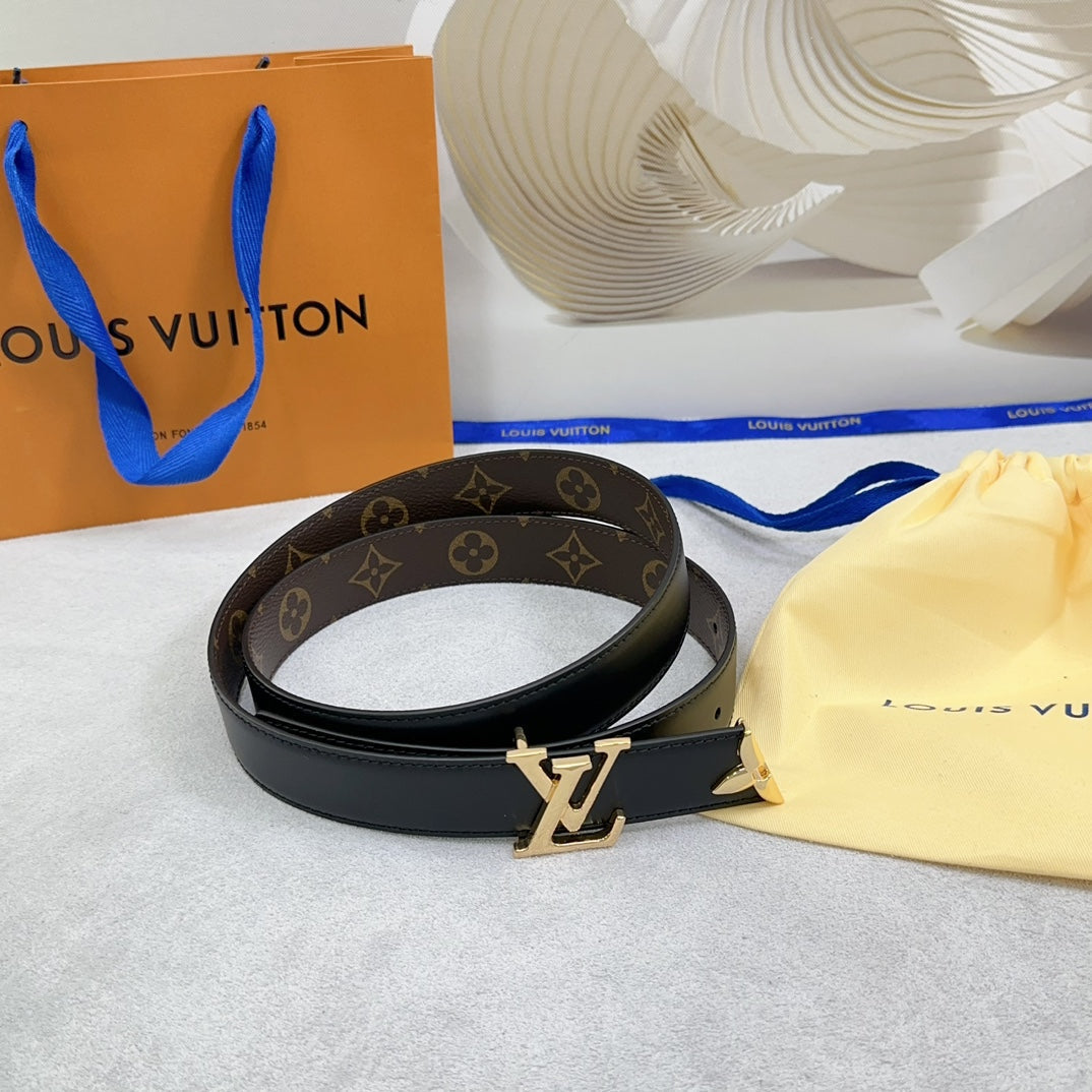 Louis Vuitton Pretty 30mm Reversible Belt Black Calfskin