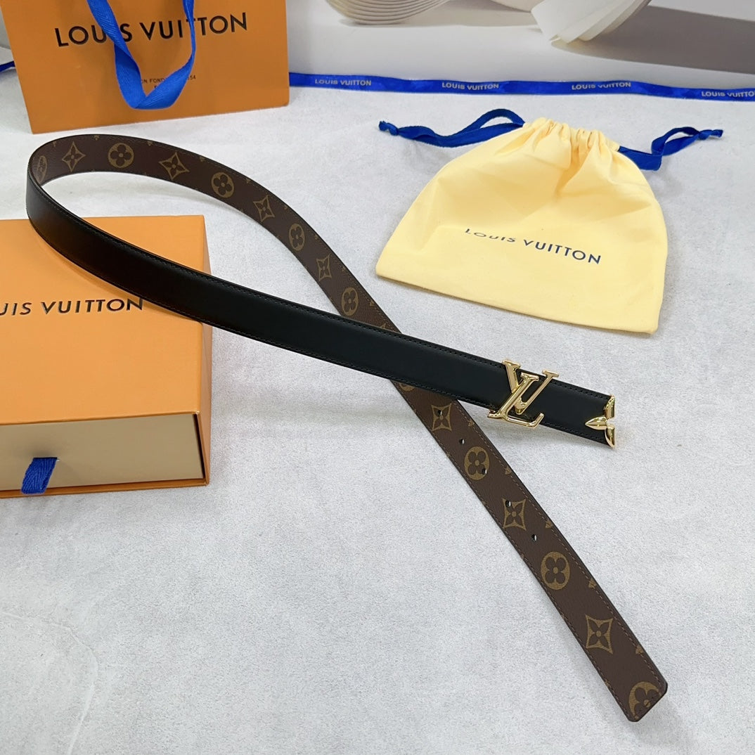Louis Vuitton Pretty 30mm Reversible Belt Black Calfskin