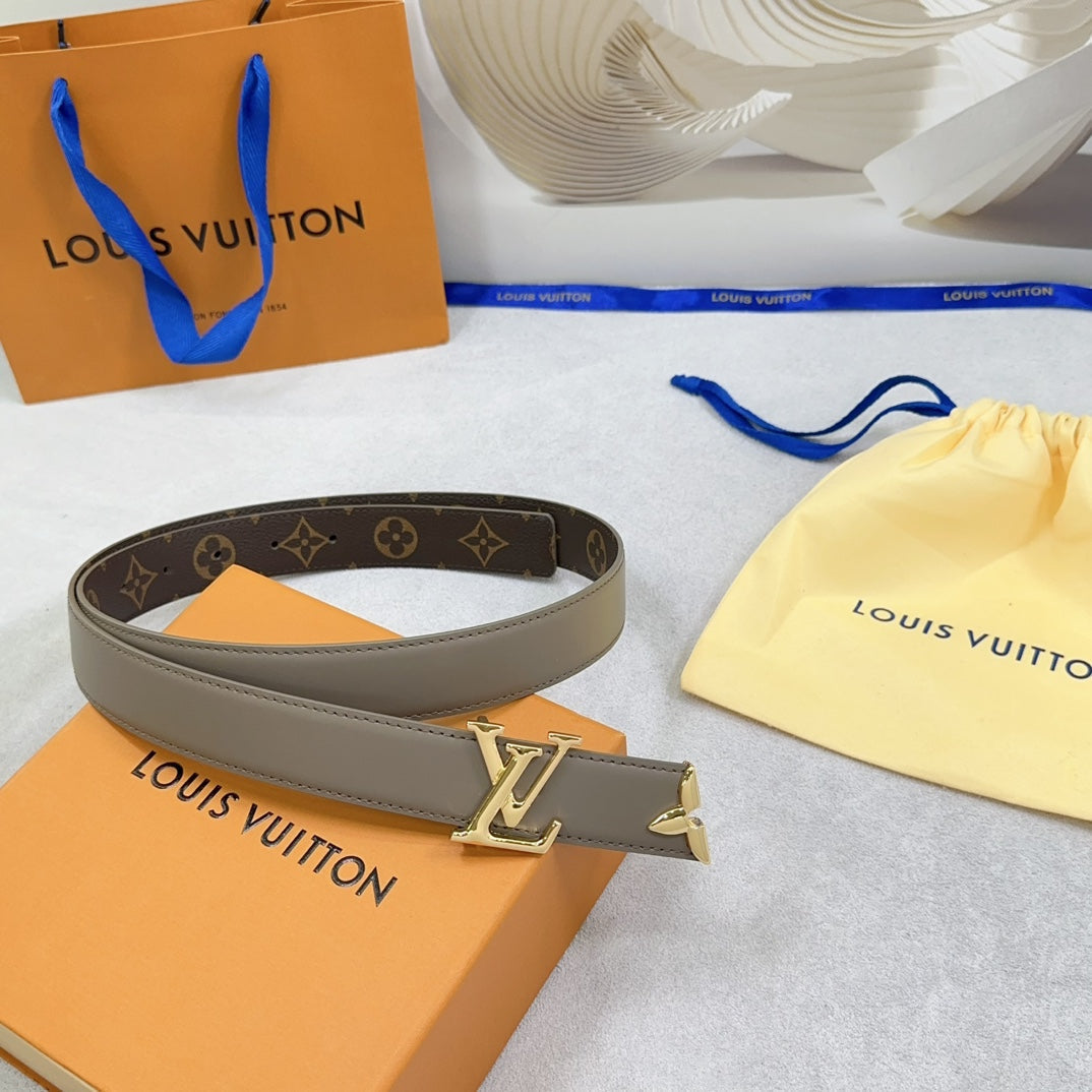 Louis Vuitton Pretty 30mm Reversible Belt Grey Calfskin