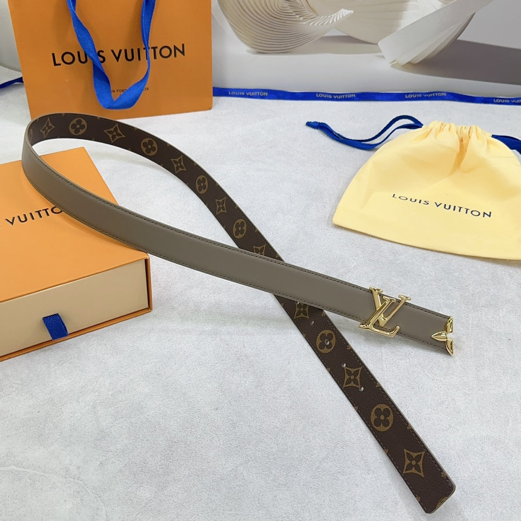 Louis Vuitton Pretty 30mm Reversible Belt Grey Calfskin