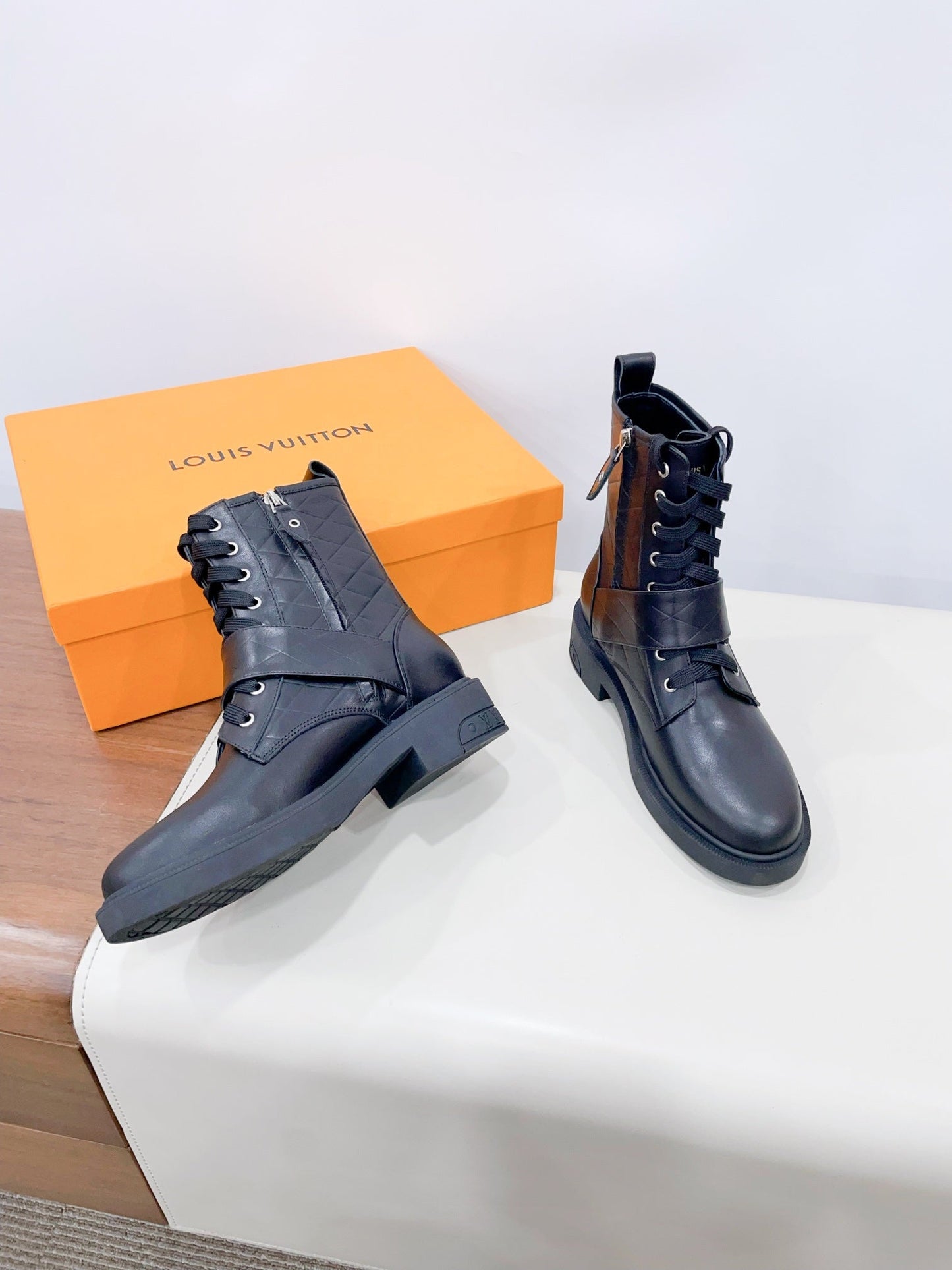 Louis Vuitton Westside Ankle Boot Plain Black Calfskin