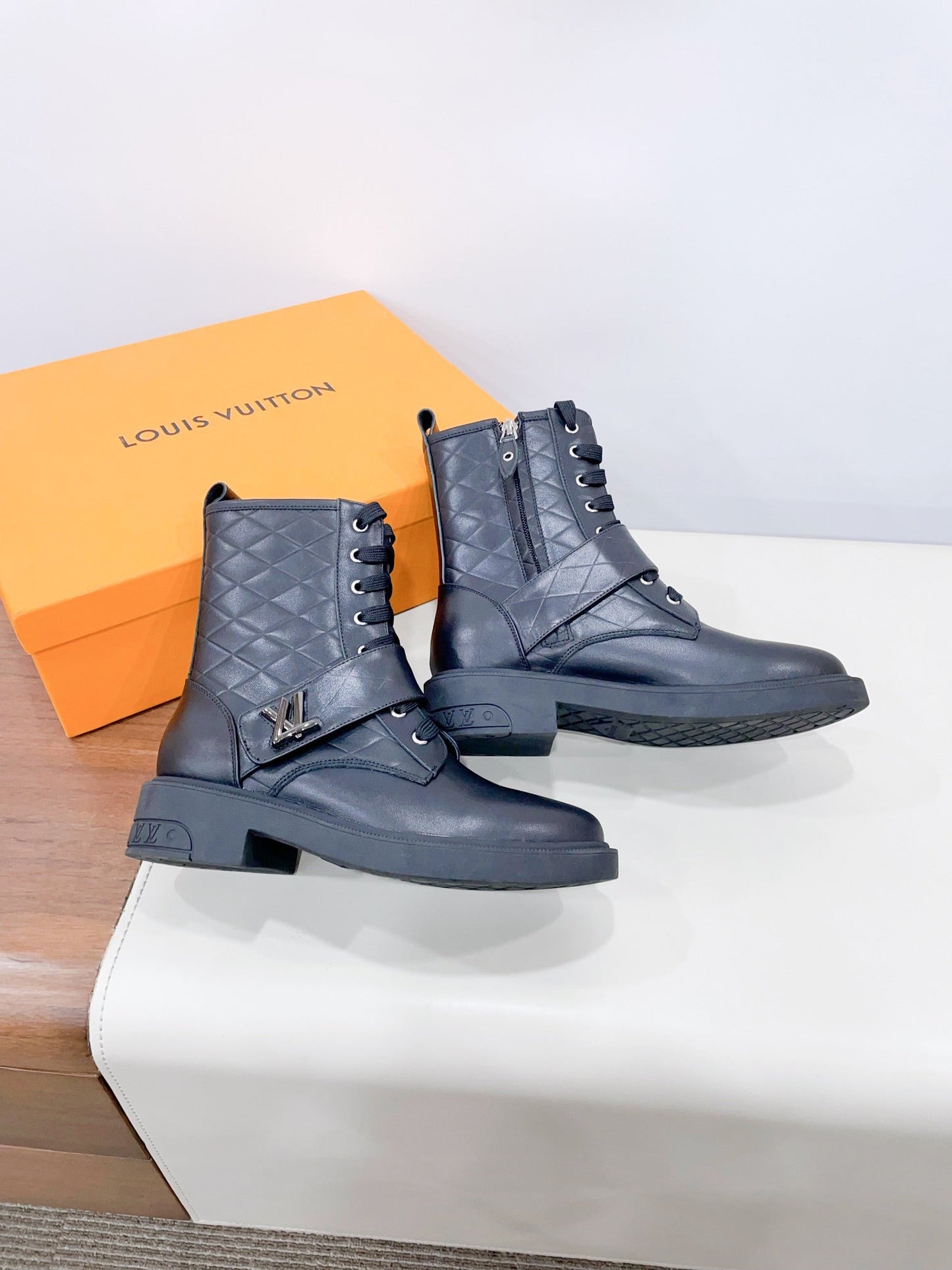 Louis Vuitton Westside Ankle Boot Plain Black Calfskin
