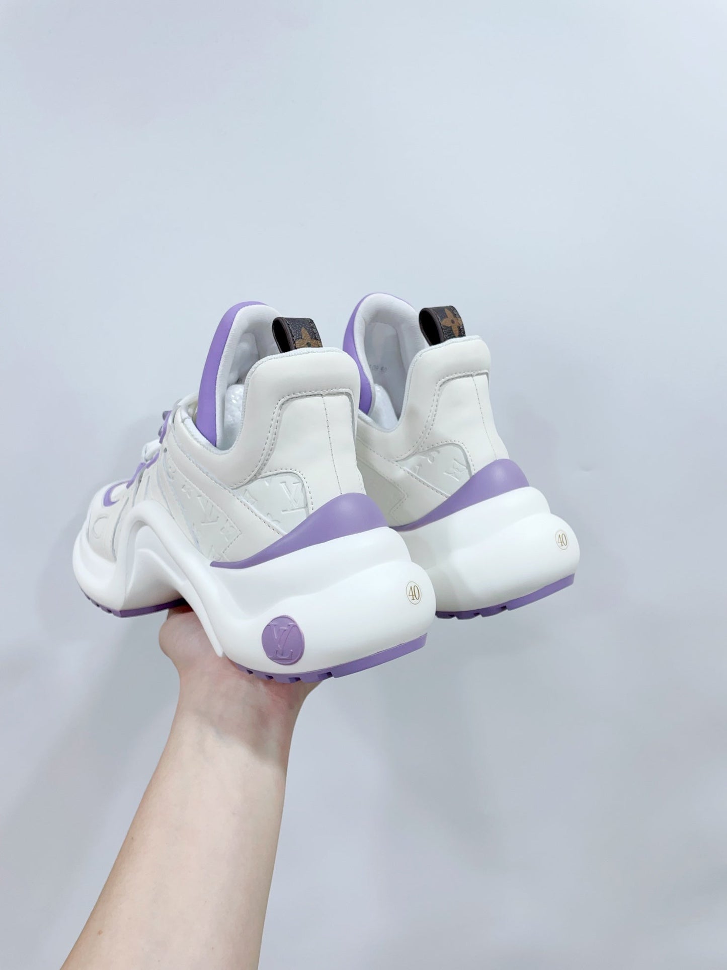 Louis Vuitton Archlight Sports Shoes White With Purple Border Calfskin