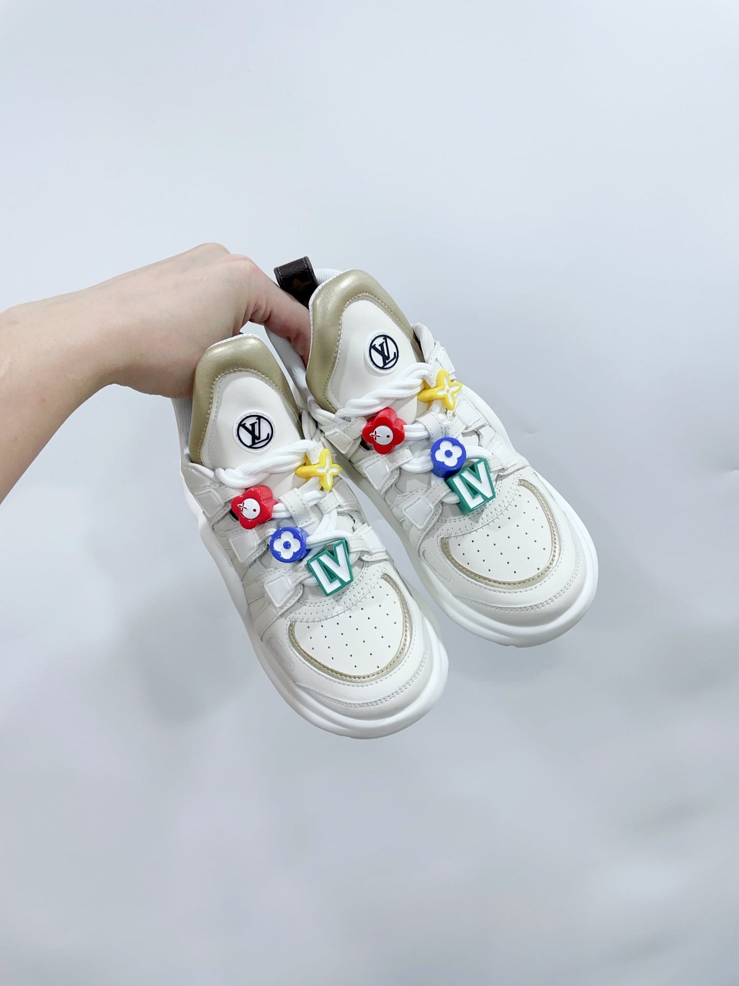 Louis Vuitton Archlight Sports Shoes White With Beige Border Calfskin