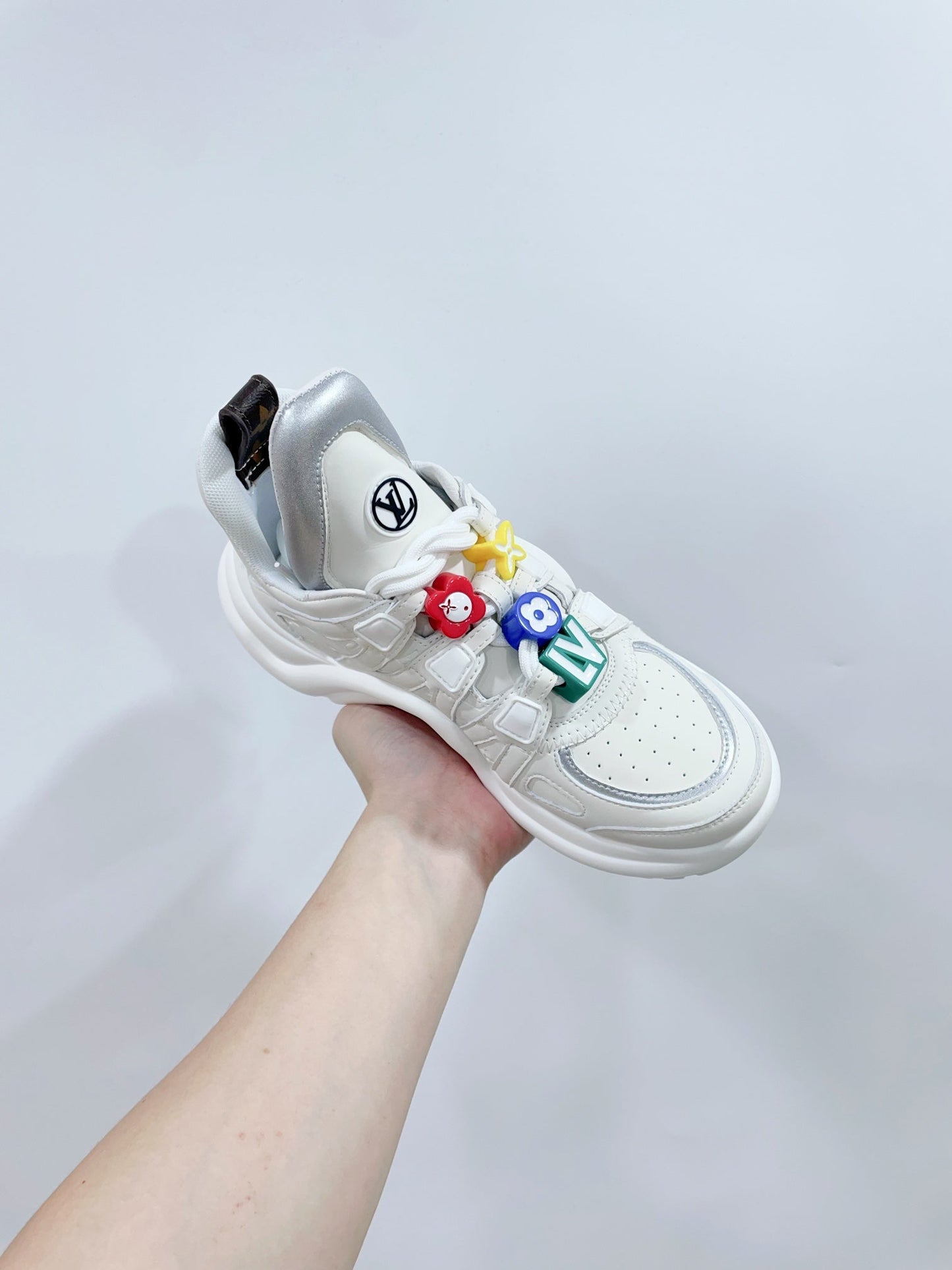 Louis Vuitton Archlight Sports Shoes White With Gray Border Calfskin