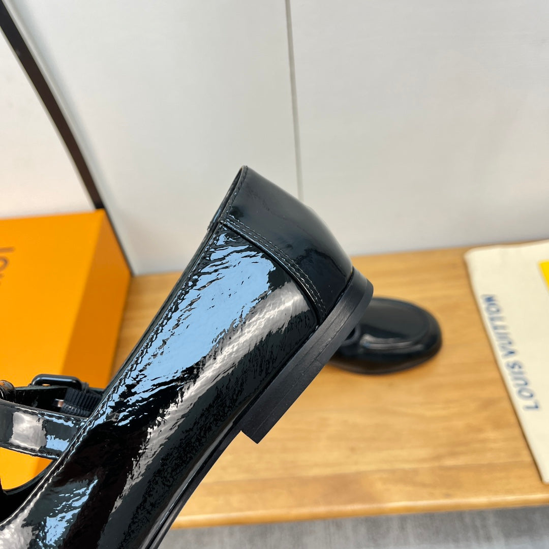Louis Vuitton Soho Flat Mary Jane Black Calfskin