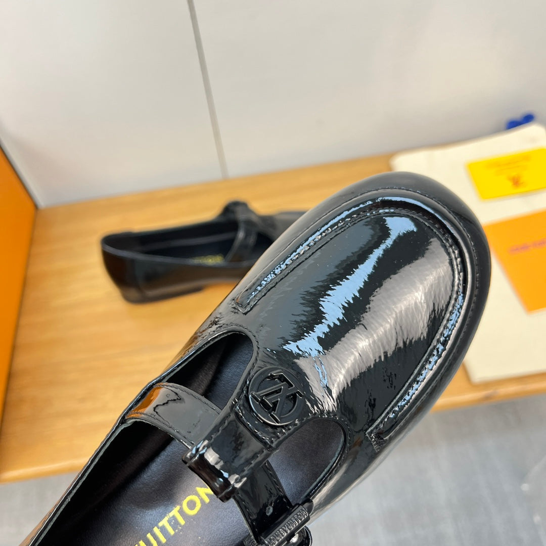 Louis Vuitton Soho Flat Mary Jane Black Calfskin