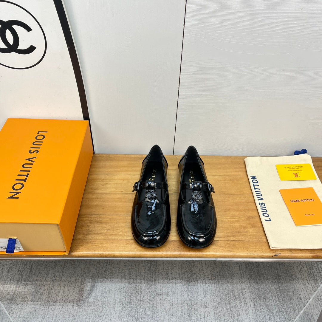 Louis Vuitton Soho Flat Mary Jane Black Calfskin