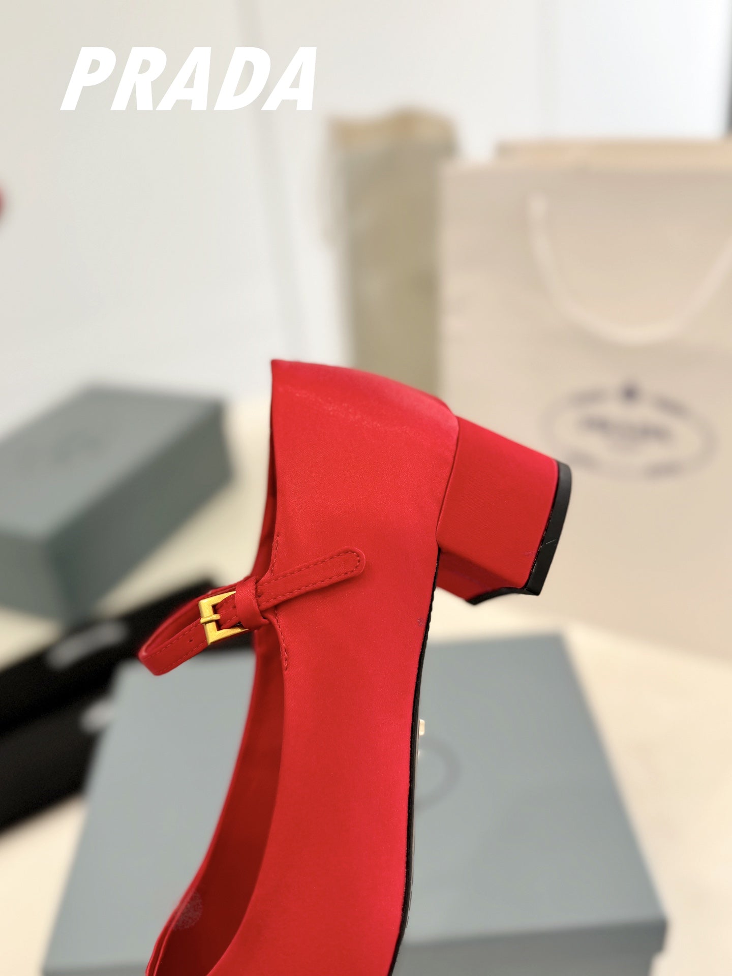 PRADA Ballerina Pumps 40 Red Suede Fabric