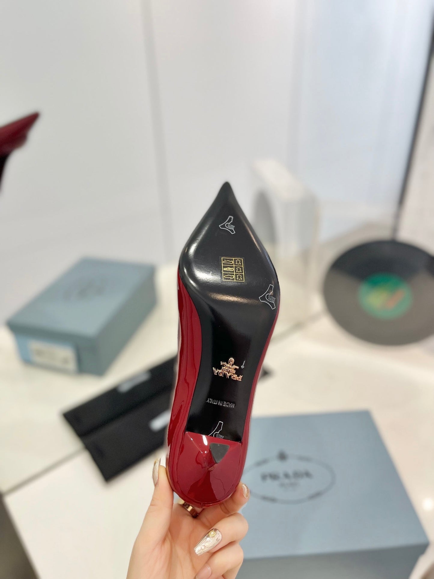 PRADA Pumps 75 Red Patent Leather