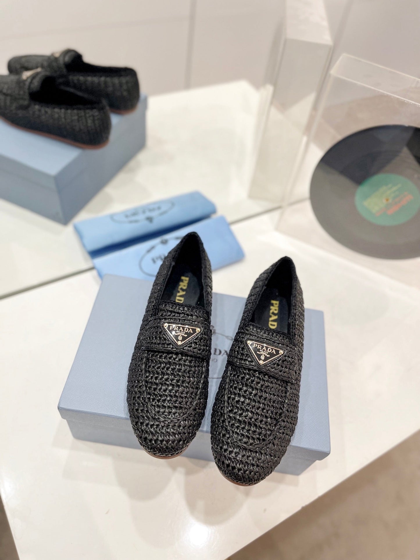 PRADA Crochet Loafer 10mm Black