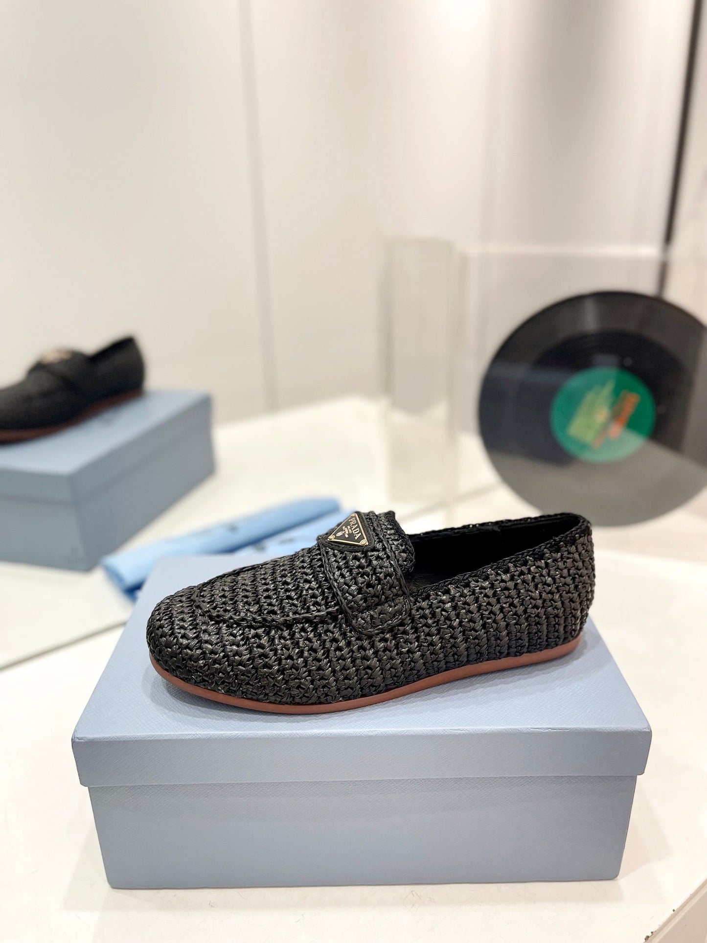 PRADA Crochet Loafer 10mm Black