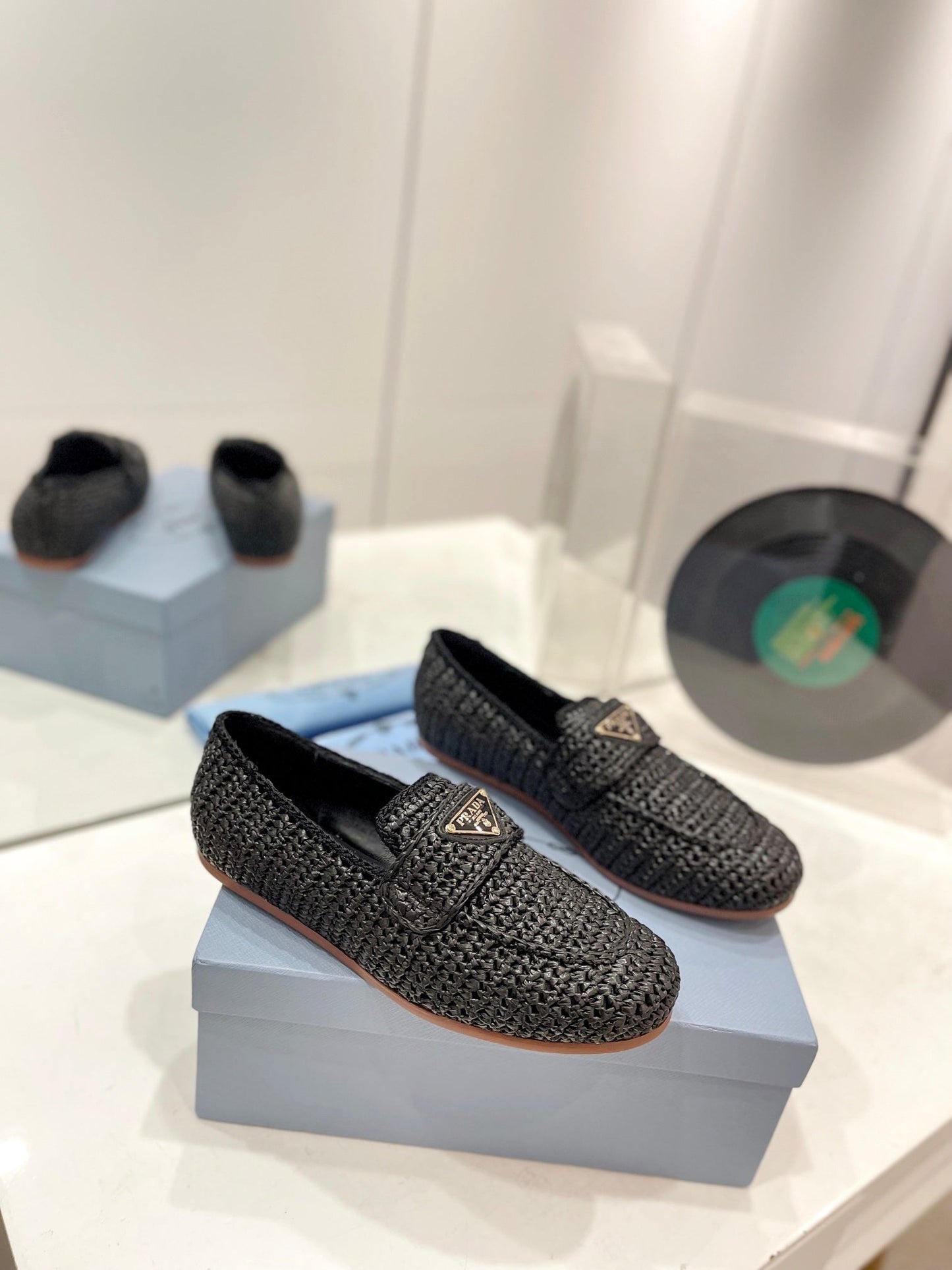 PRADA Crochet Loafer 10mm Black