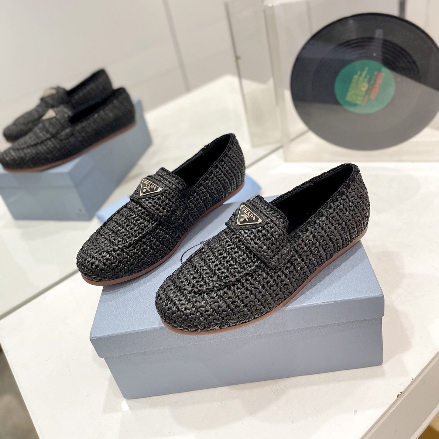 PRADA Crochet Loafer 10mm Black