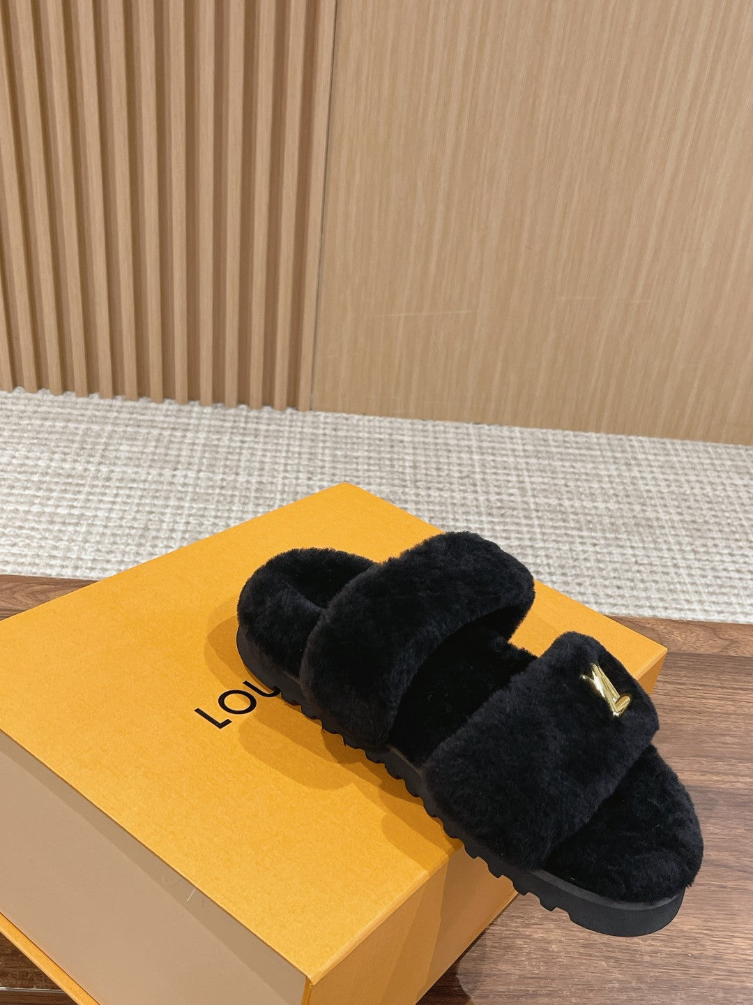 Louis Vuitton Sunset Flat Comfort Mule Black Wool