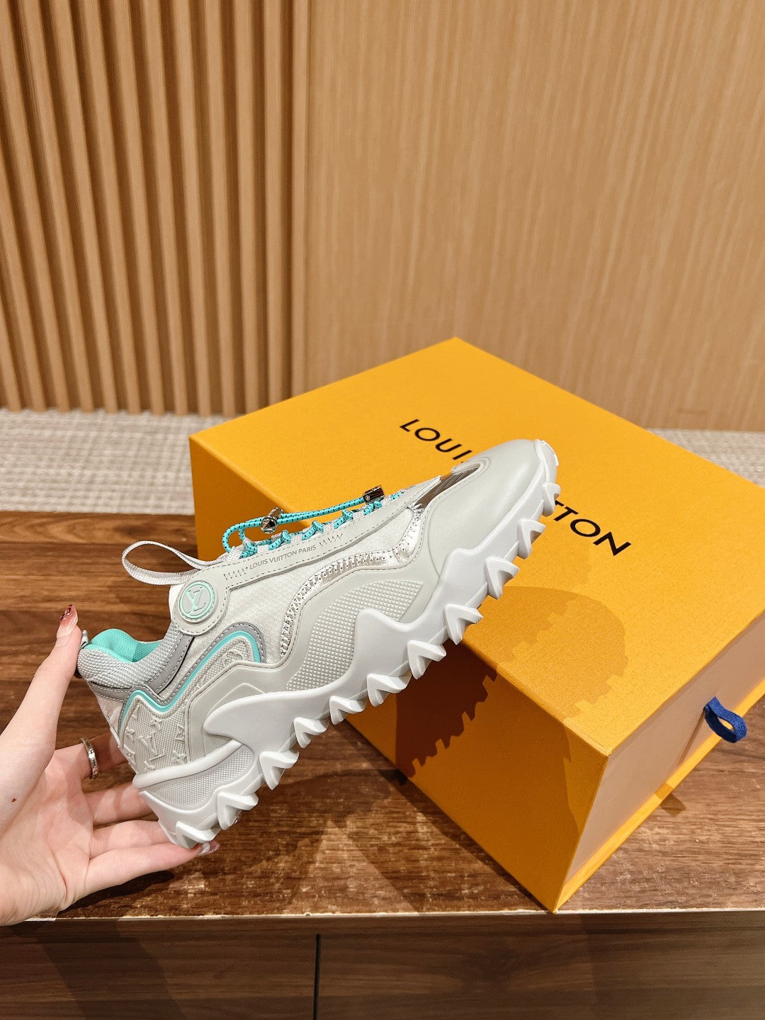 Louis Vuitton Rush Sneaker White Mix Green Cowhide