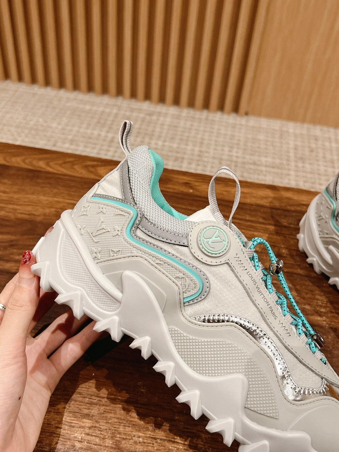 Louis Vuitton Rush Sneaker White Mix Green Cowhide