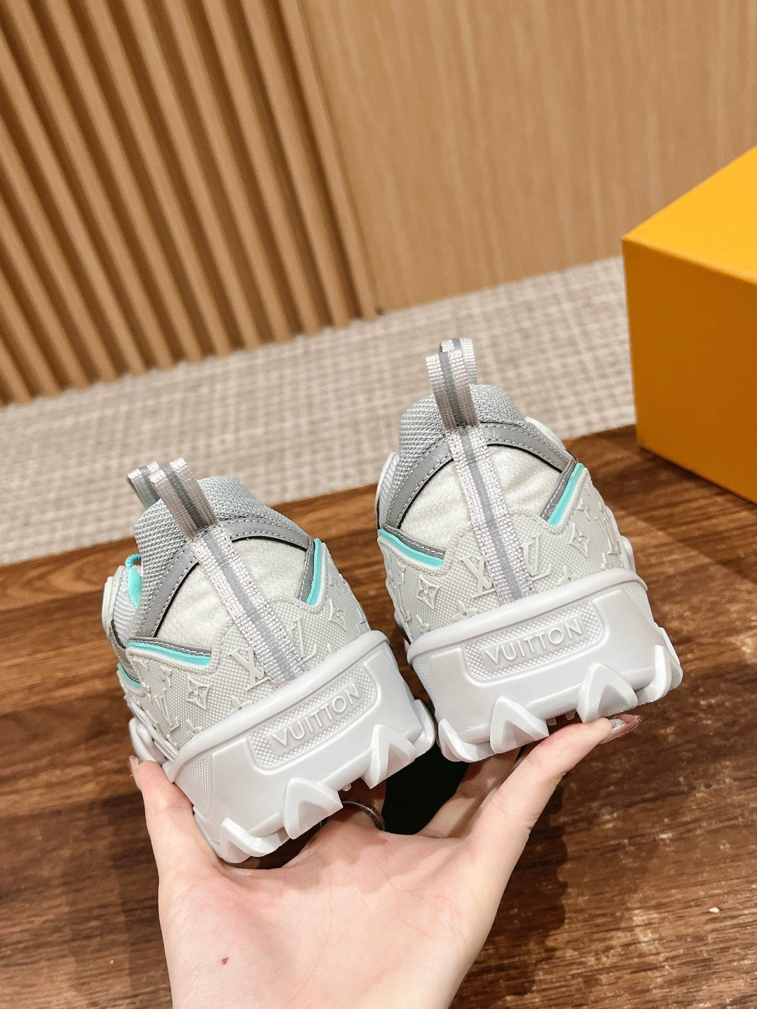 Louis Vuitton Rush Sneaker White Mix Green Cowhide