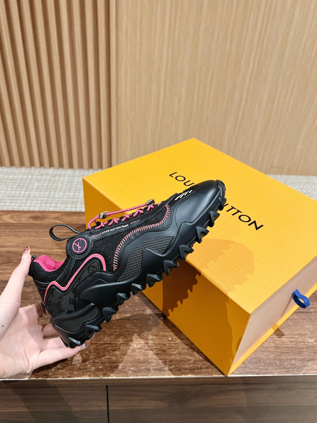 Louis Vuitton Rush Sneaker Black Mix Pink Cowhide