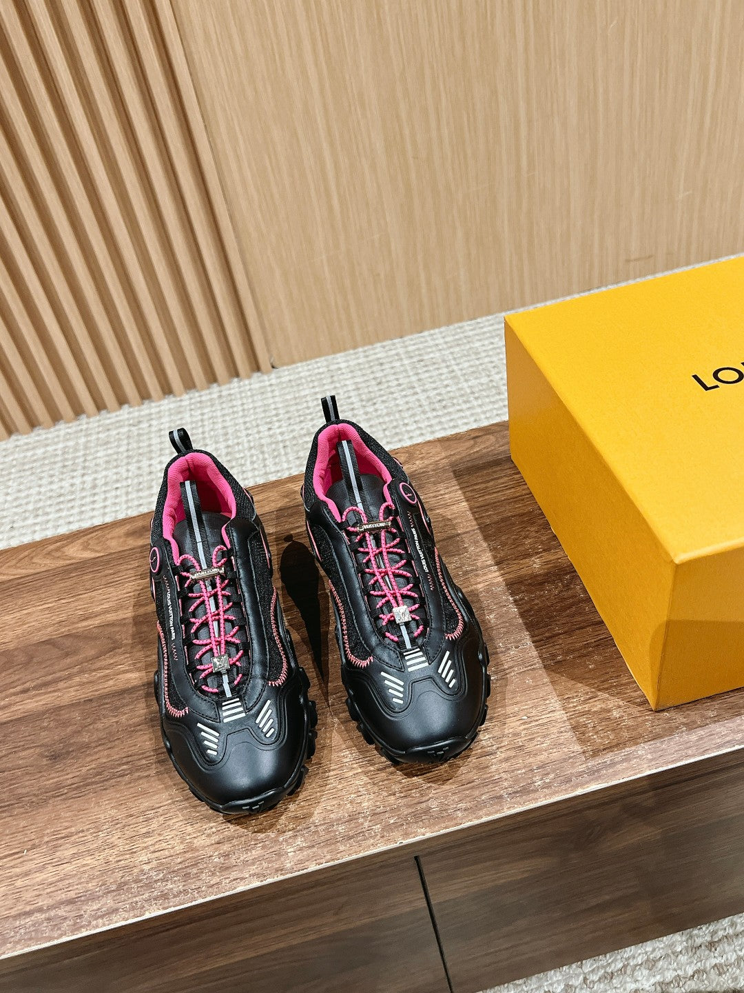 Louis Vuitton Rush Sneaker Black Mix Pink Cowhide