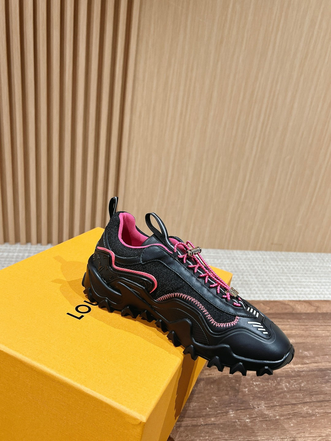 Louis Vuitton Rush Sneaker Black Mix Pink Cowhide
