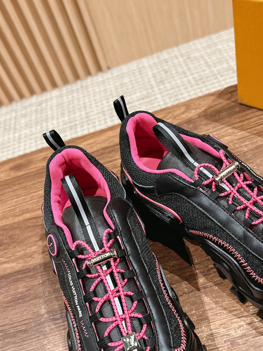 Louis Vuitton Rush Sneaker Black Mix Pink Cowhide