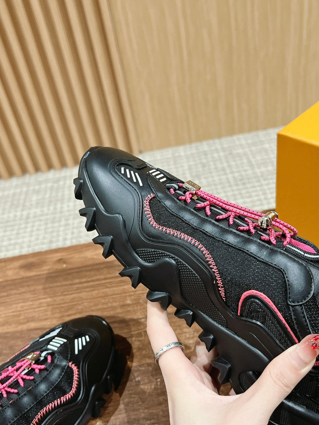 Louis Vuitton Rush Sneaker Black Mix Pink Cowhide