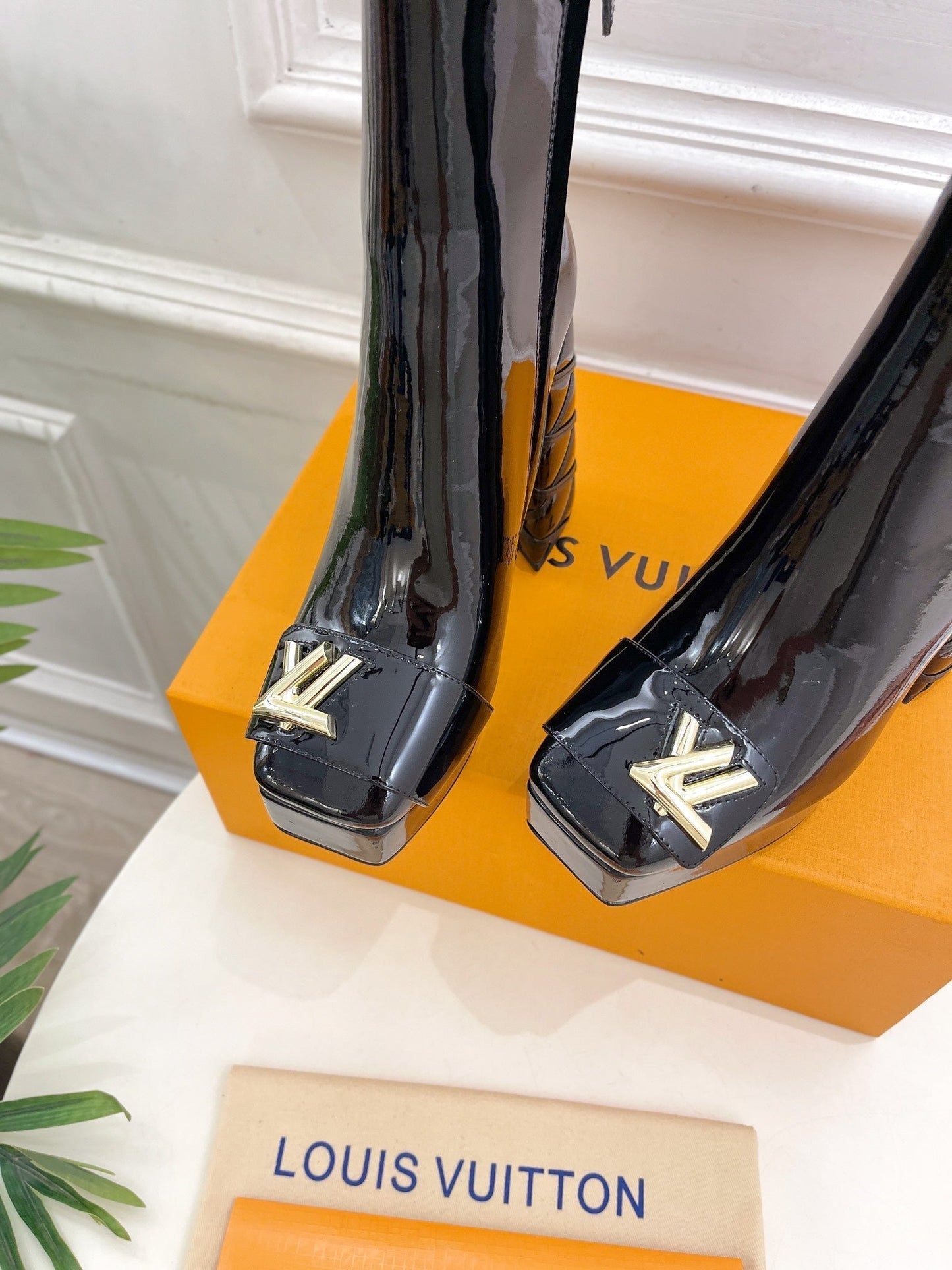 Louis Vuitton Shake Platform Ankle Boot 120mm Glossy Black Calfskin