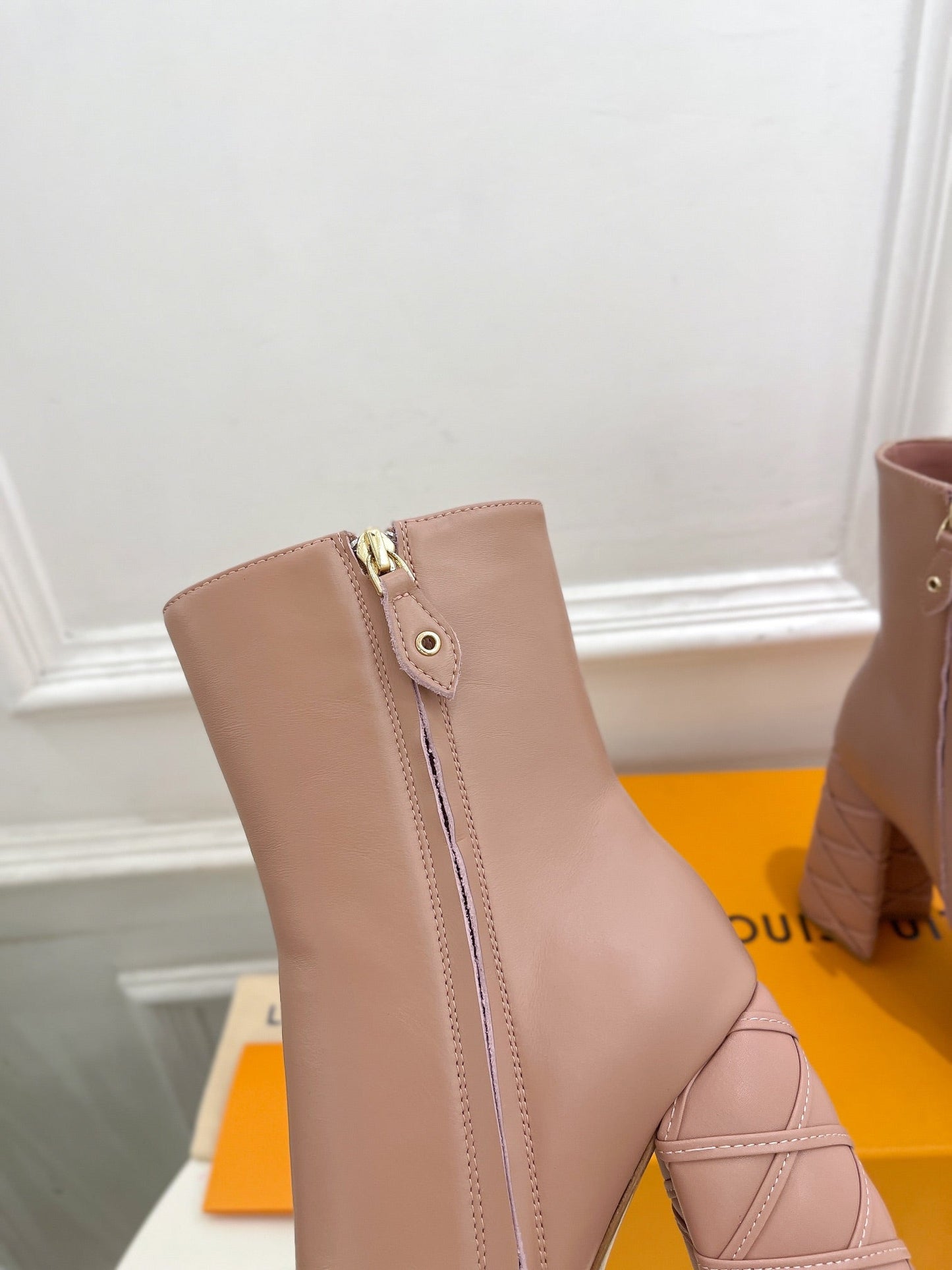 Louis Vuitton Shake Platform Ankle Boot 120mm Nude Pink Calfskin