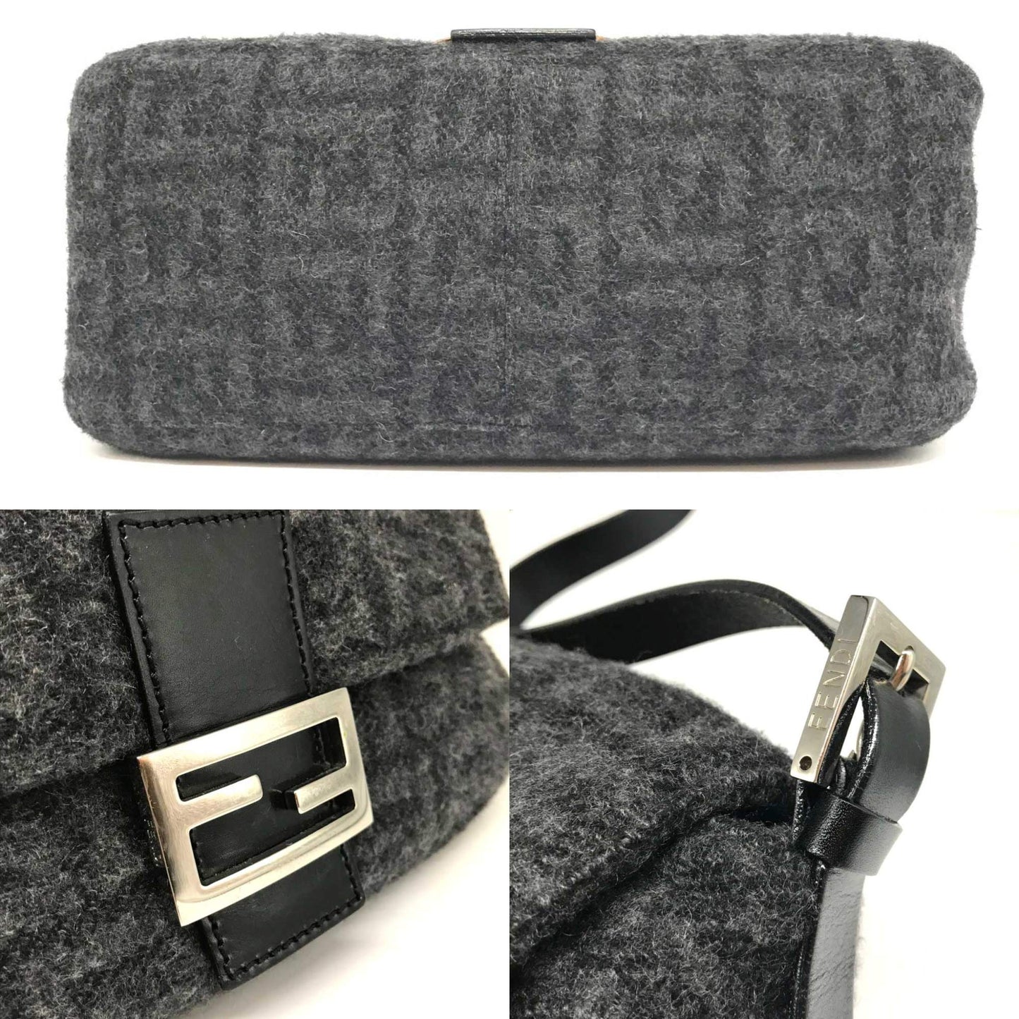 Fendi Wool Mamma Baguette Shoulder Bag