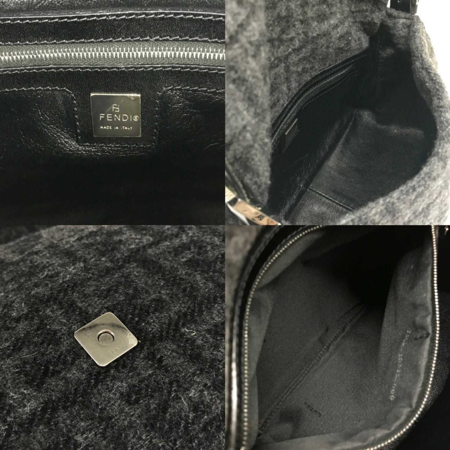 Fendi Wool Mamma Baguette Shoulder Bag