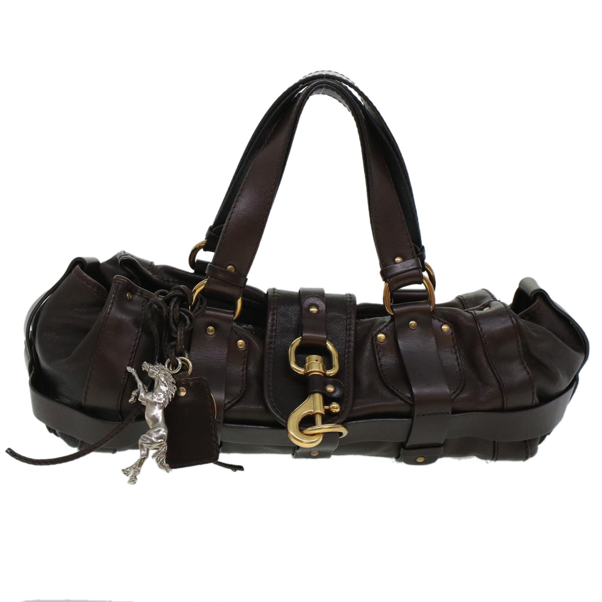 Chloe Hand Bag Leather Brown ki3040
