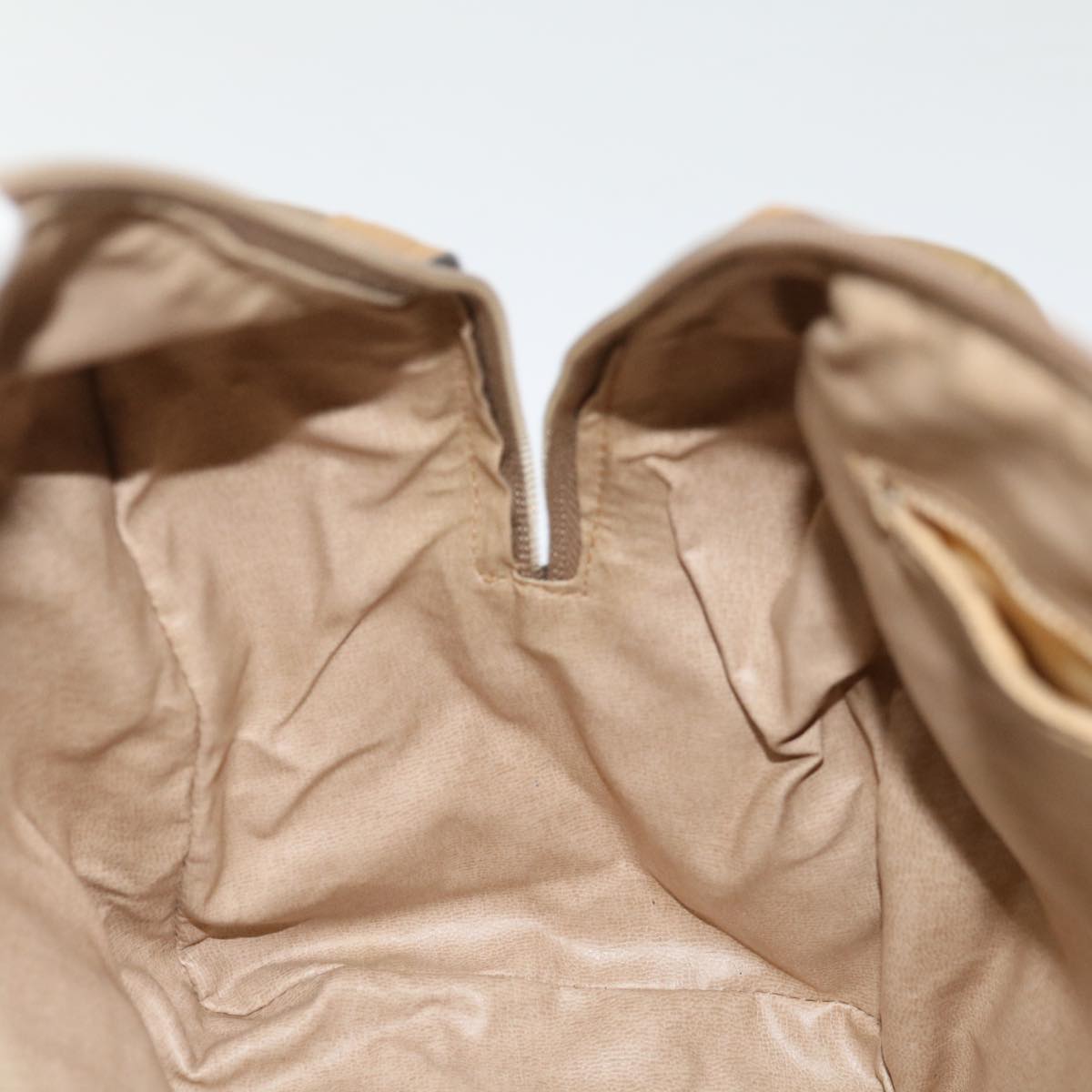 CELINE C Macadam Canvas Boston Bag Beige Auth ki4376