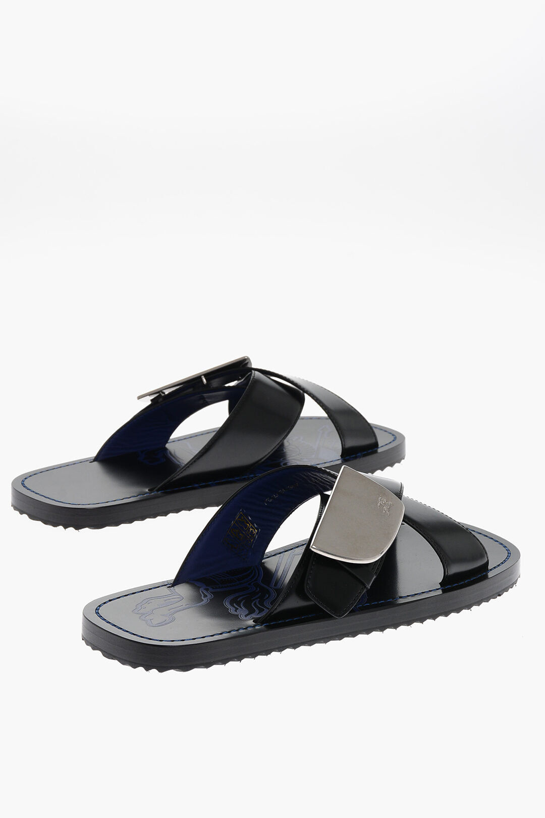 Burberry Leather Sandals with Plaque