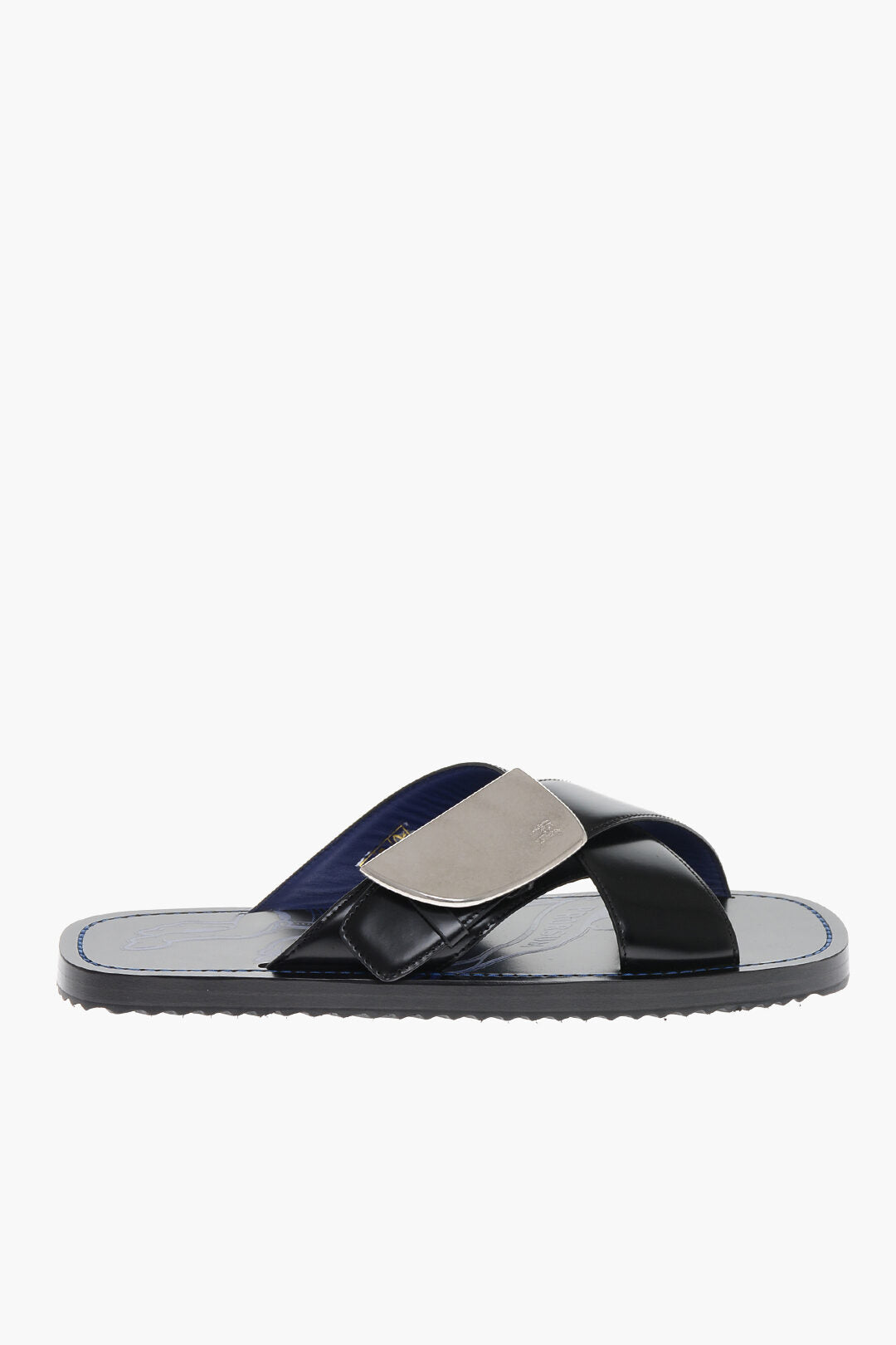 Burberry Leather Sandals with Plaque