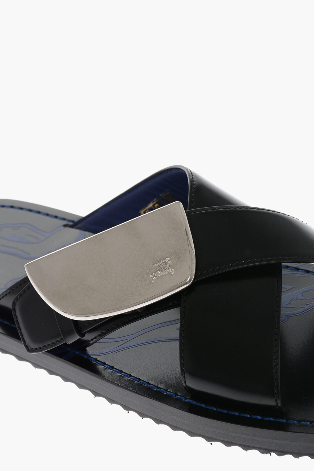 Burberry Leather Sandals with Plaque