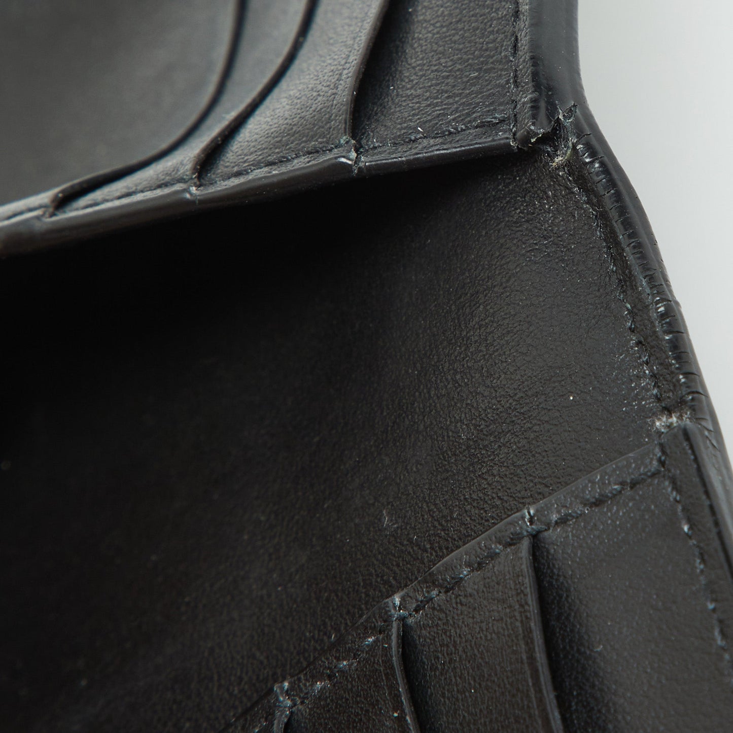 BOTTEGA VENETA Black Leather Cassette Flap Card Case